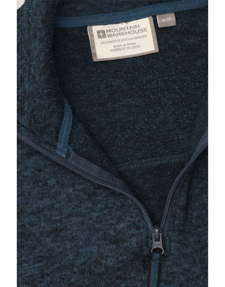 Mountain Warehouse Mens Zip Neck Sweatshirt Jumper XL Navy Blue Flecked
