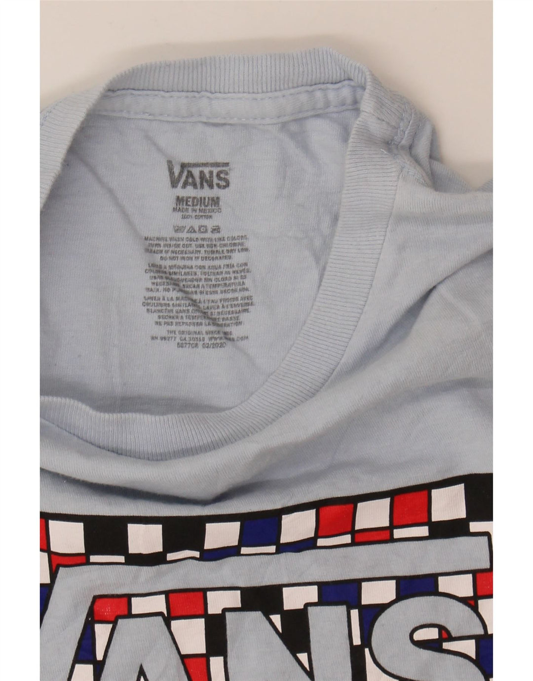 VANS Mens Graphic T-Shirt Top Medium Blue Cotton Vintage Vans and Second-Hand Vans from Messina Hembry 