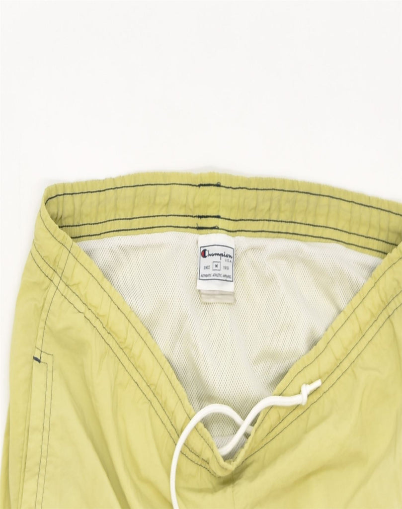 CHAMPION Mens Swimming Shorts Medium Yellow Polyester | Vintage | Thrift | Second-Hand | Used Clothing | Messina Hembry 