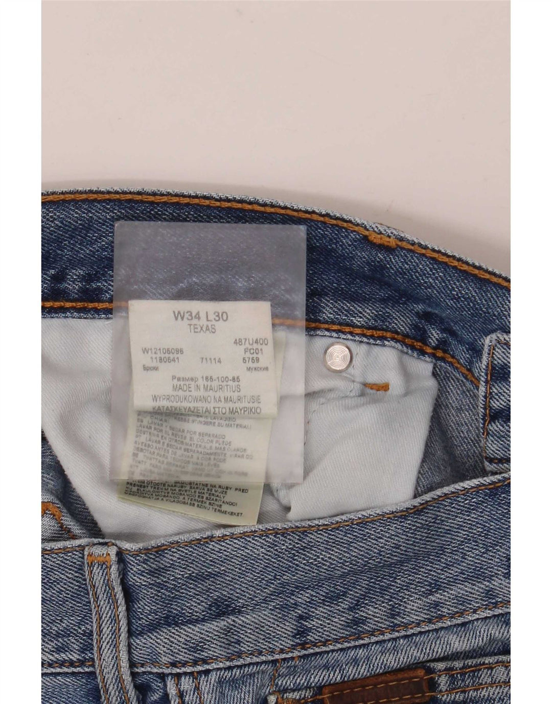 Wrangler Mens Texas Straight Jeans W34 L30 Blue Cotton