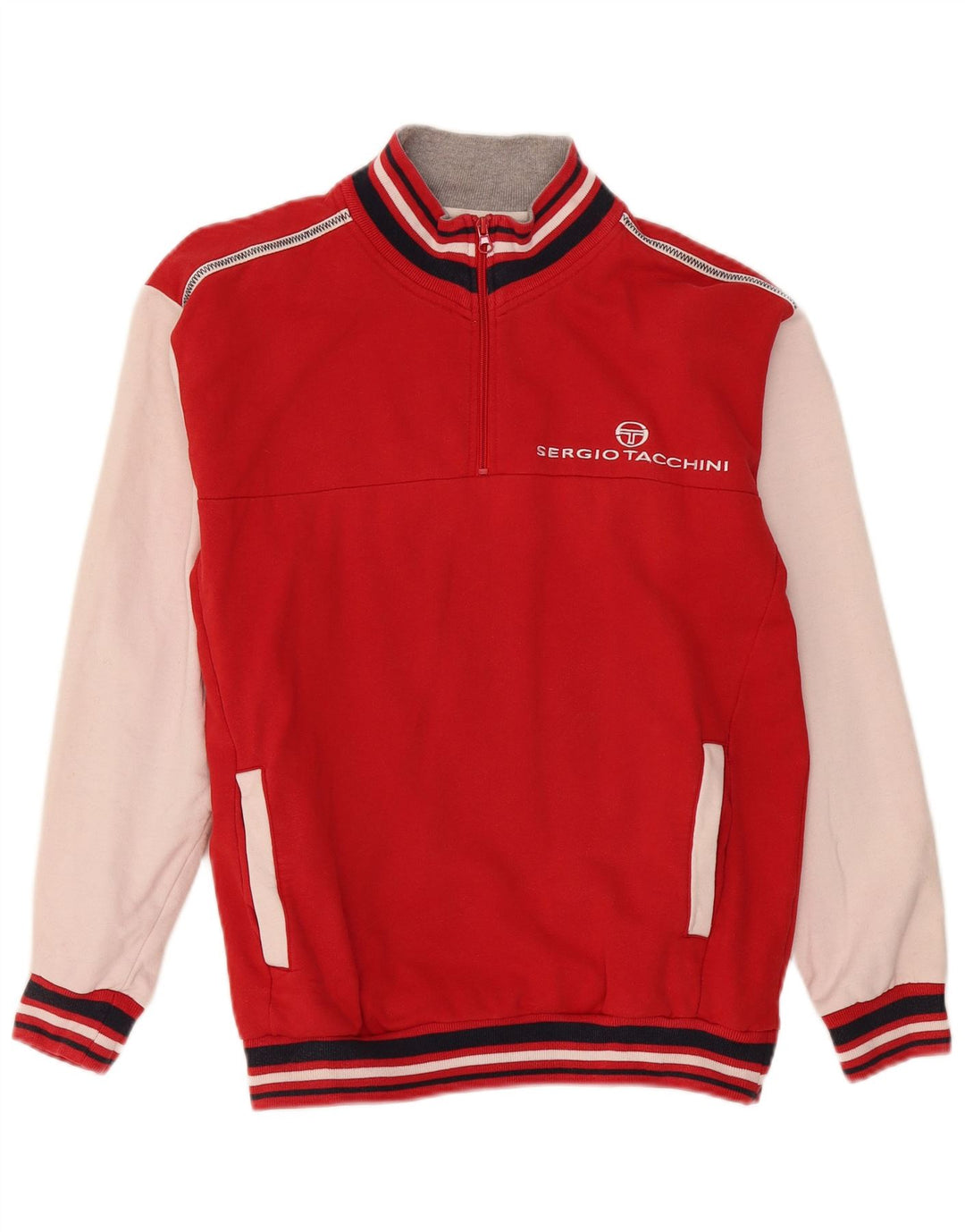 Sergio Tacchini Mens Graphic Sweatshirt Jumper Large Red Colourblock