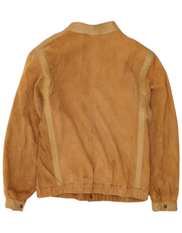 VINTAGE Womens Suede Jacket EU 38 Medium Beige