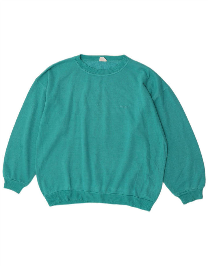 Vintage Mens Sweatshirt Jumper Large Turquoise