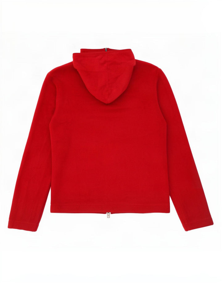 Gap Womens Stretch Hooded Fleece Jacket UK 14 Medium Red Polyester