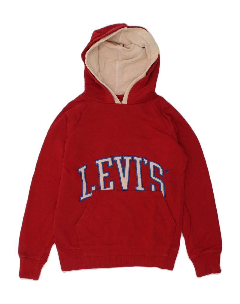 LEVI'S Boys Graphic Hoodie Jumper 9-10 Years Red Cotton | Vintage Levi's | Thrift | Second-Hand Levi's | Used Clothing | Messina Hembry 