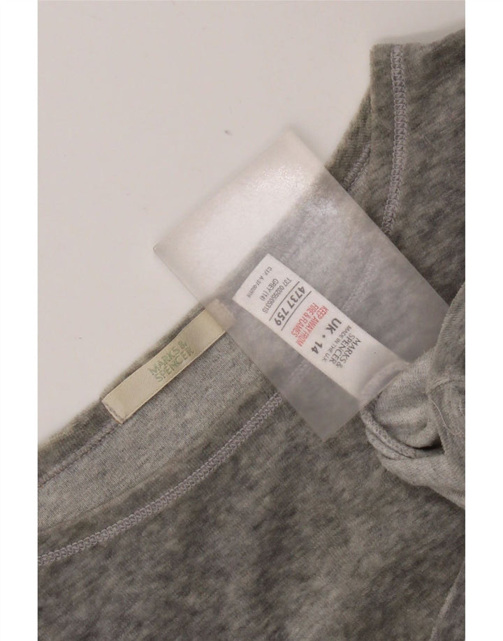 Marks & Spencer Womens Top Long Sleeve UK 14 Large  Grey Polyester