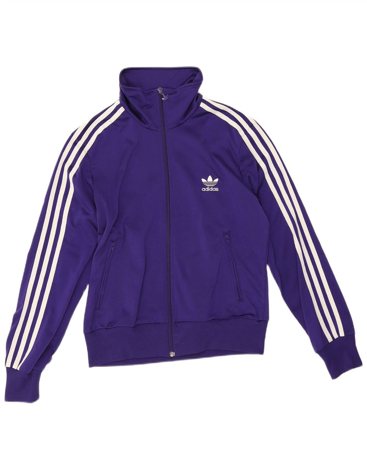 Adidas Womens Tracksuit Top Jacket IT 42 Medium Purple Polyester