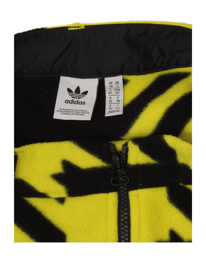 Adidas Womens Mini Skirt UK 10 Small W27  Yellow Houndstooth