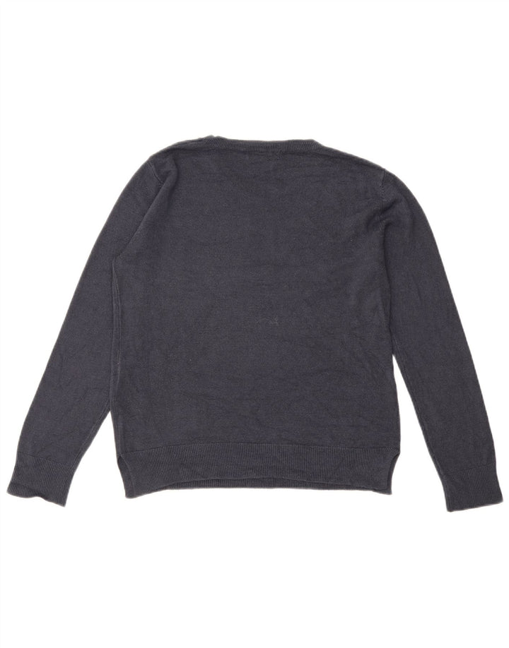 Marks & Spencer Womens Boat Neck Jumper Sweater UK 12 Medium Navy Blue