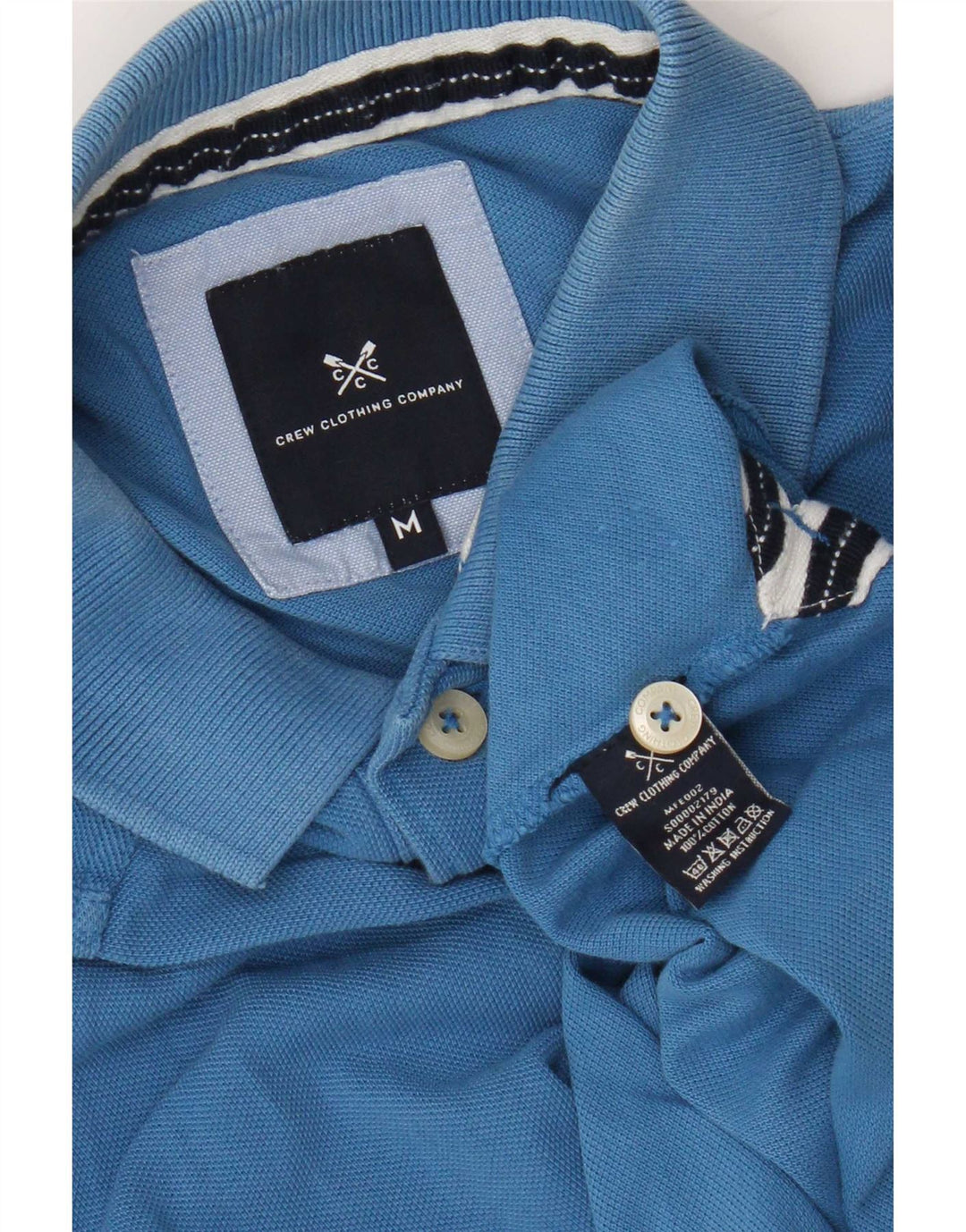 Crew Clothing Mens Polo Shirt Medium Blue Cotton