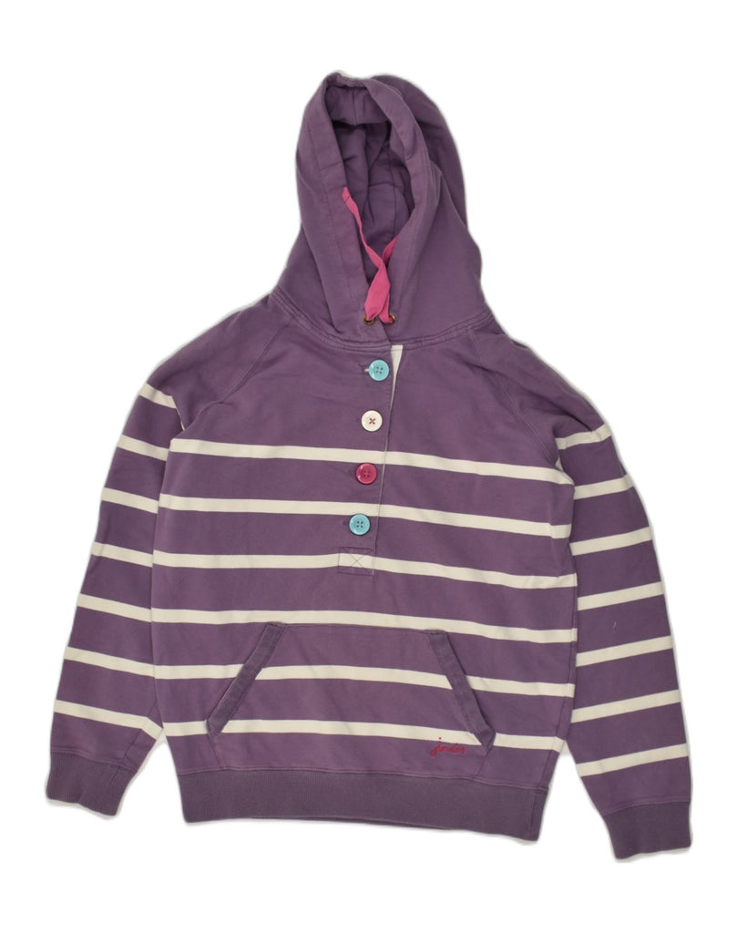 JOULES Womens Hoodie Jumper UK 10 Small Purple Striped Cotton | Vintage Joules | Thrift | Second-Hand Joules | Used Clothing | Messina Hembry 