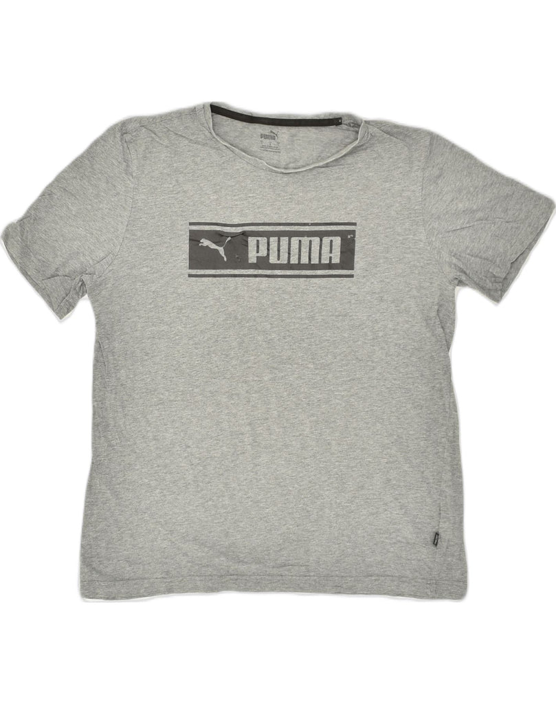 PUMA Mens Graphic T-Shirt Top Large Grey Cotton | Vintage Puma | Thrift | Second-Hand Puma | Used Clothing | Messina Hembry 