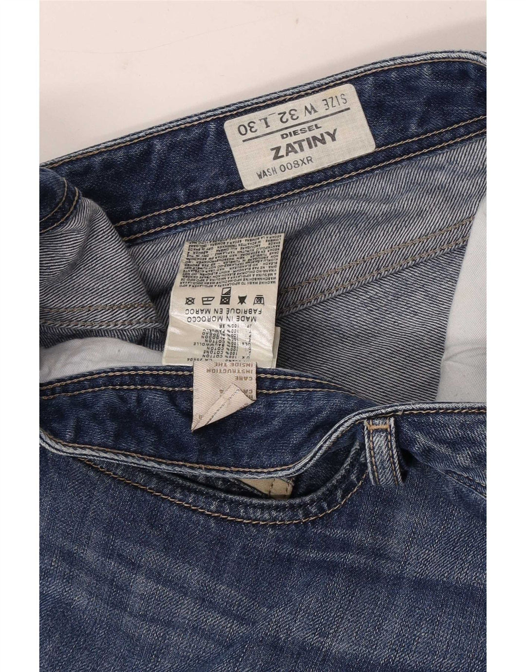 Diesel Mens Zatiny Bootcut Jeans W32 L30 Blue Cotton