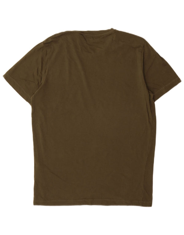Jack & Jones Mens Graphic T-Shirt Top Small Khaki Cotton