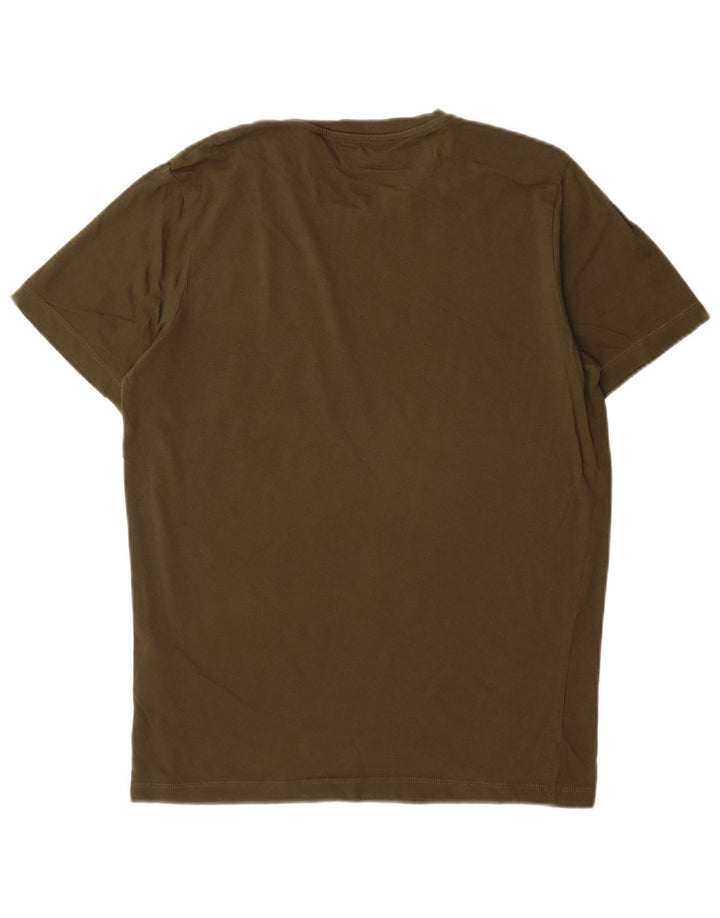 Jack & Jones Mens Graphic T-Shirt Top Small Khaki Cotton
