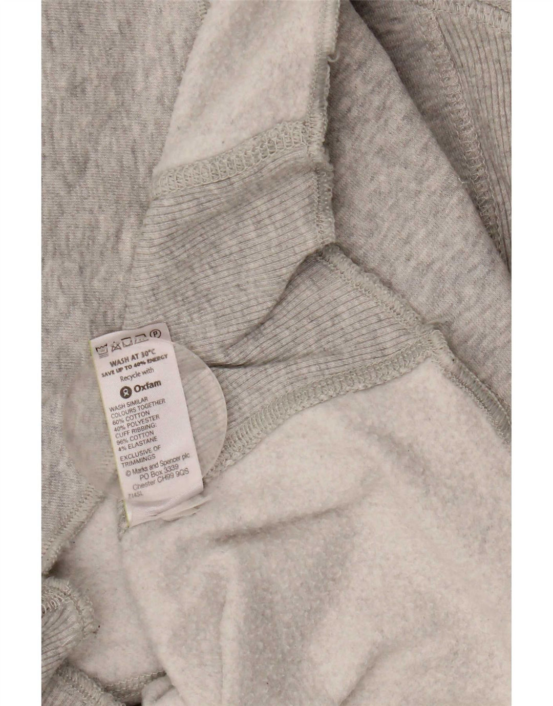 Marks & Spencer Womens Hoodie Jumper UK 12 Medium Grey Cotton