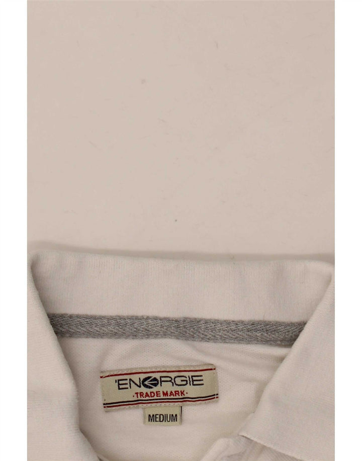 Energie Mens Long Sleeve Polo Shirt Medium White