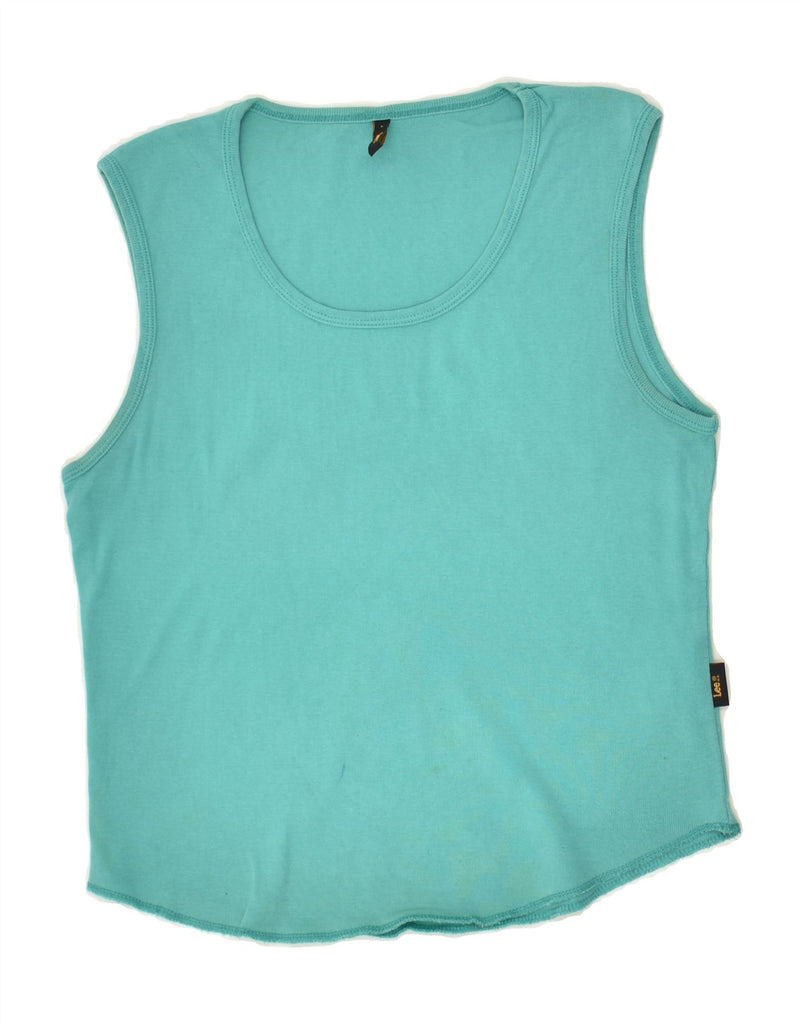 LEE Womens Slim Crop Vest Top UK 14 Large Turquoise | Vintage Lee | Thrift | Second-Hand Lee | Used Clothing | Messina Hembry 