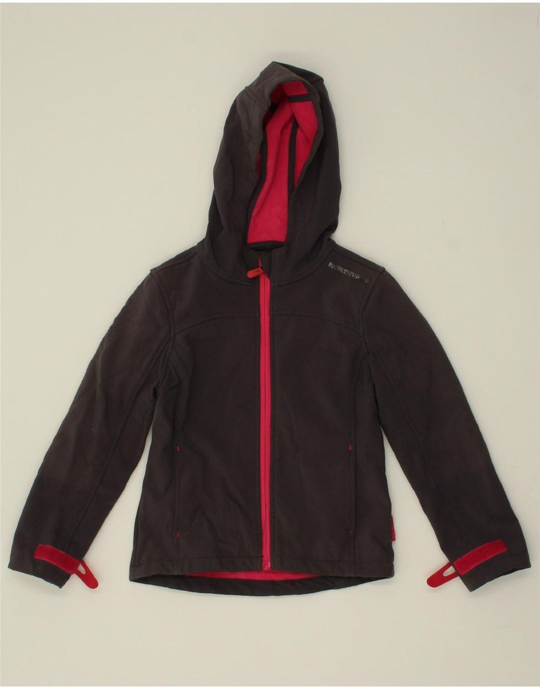NORTHVILLE Girls Hooded Windbreaker Jacket 5-6 Years Black Polyester Vintage Northville and Second-Hand Northville from Messina Hembry 
