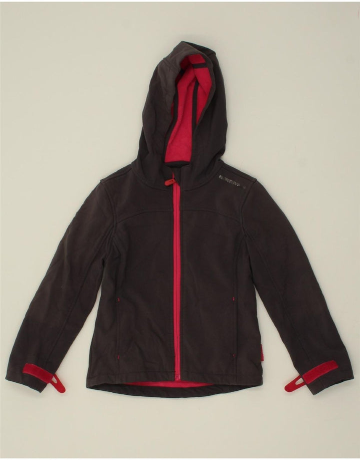 NORTHVILLE Girls Hooded Windbreaker Jacket 5-6 Years Black Polyester Vintage Northville and Second-Hand Northville from Messina Hembry 