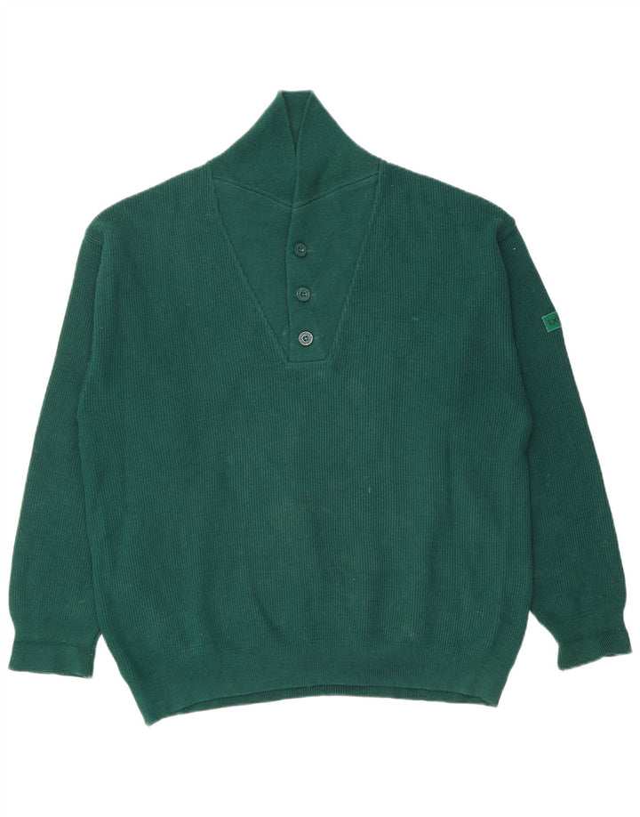 Explorer Mens Shawl Neck Jumper Sweater XL Green Wool