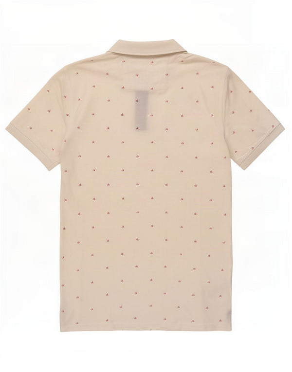 Calvin Klein Jeans Mens Graphic Slim Fit Polo Shirt Small White Spotted