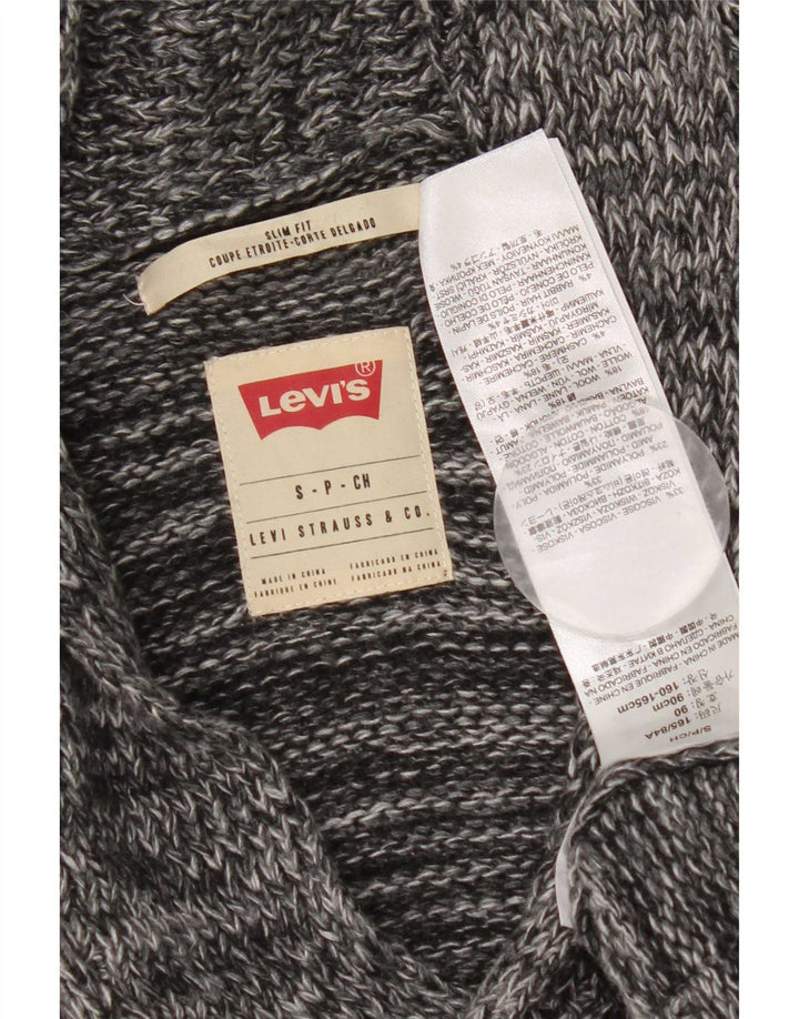 Levi's Mens Slim Fit Cardigan Sweater Small Grey Flecked Viscose
