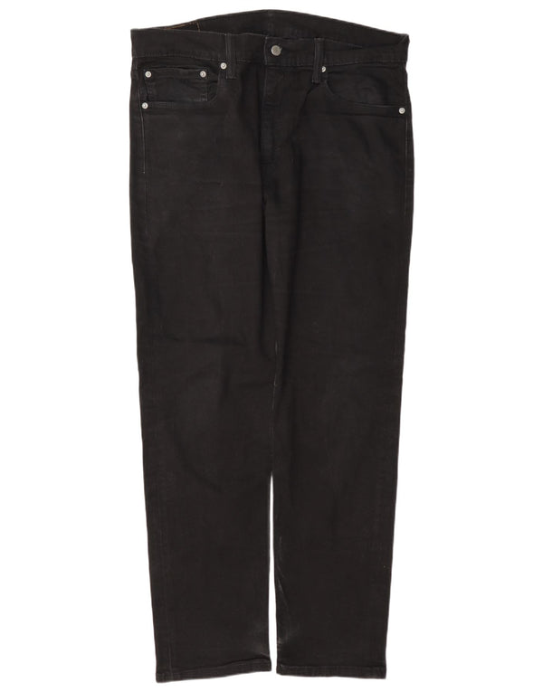 Levi's Mens 502 Tapered Jeans W36 L32 Black Cotton