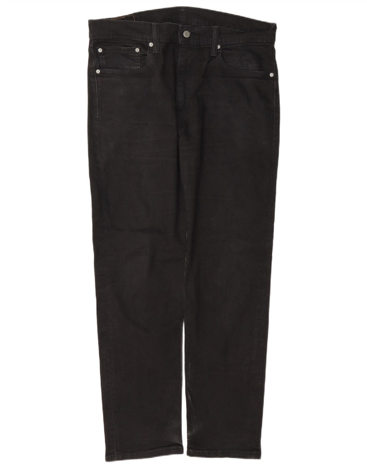 Levi's Mens 502 Tapered Jeans W36 L32 Black Cotton