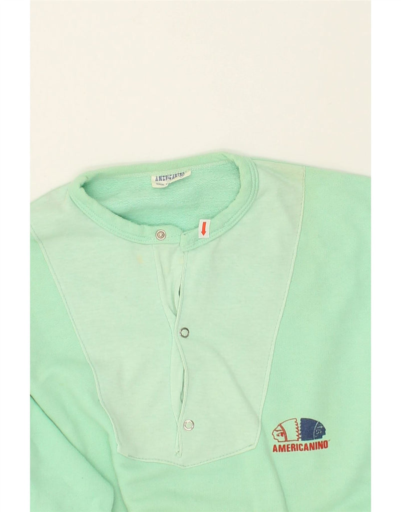 AMERICANINO Mens Sweatshirt Jumper Medium Green Cotton | Vintage Americanino | Thrift | Second-Hand Americanino | Used Clothing | Messina Hembry 