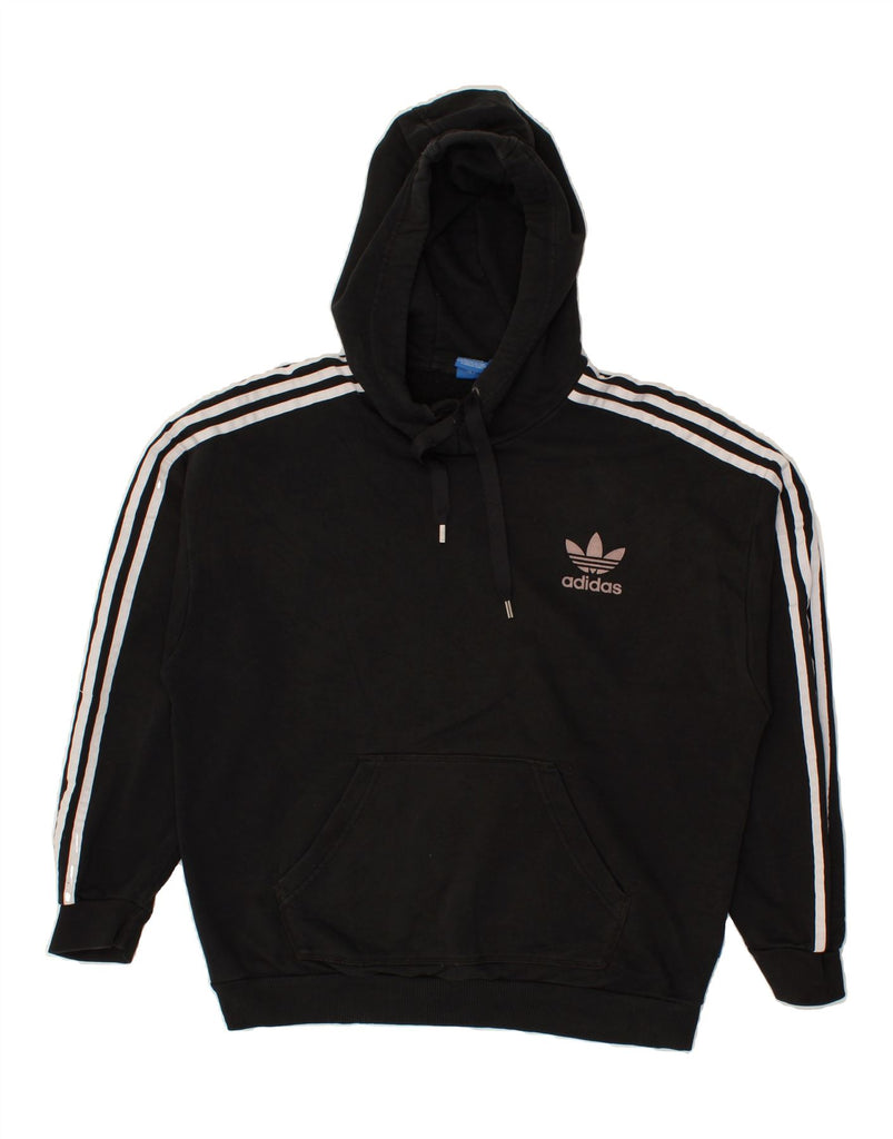 ADIDAS Womens Oversized Hoodie Jumper UK 18 XL Black Cotton | Vintage Adidas | Thrift | Second-Hand Adidas | Used Clothing | Messina Hembry 