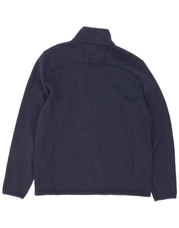 The North Face Mens Zip Neck Jumper Sweater Medium Navy Blue Polyester