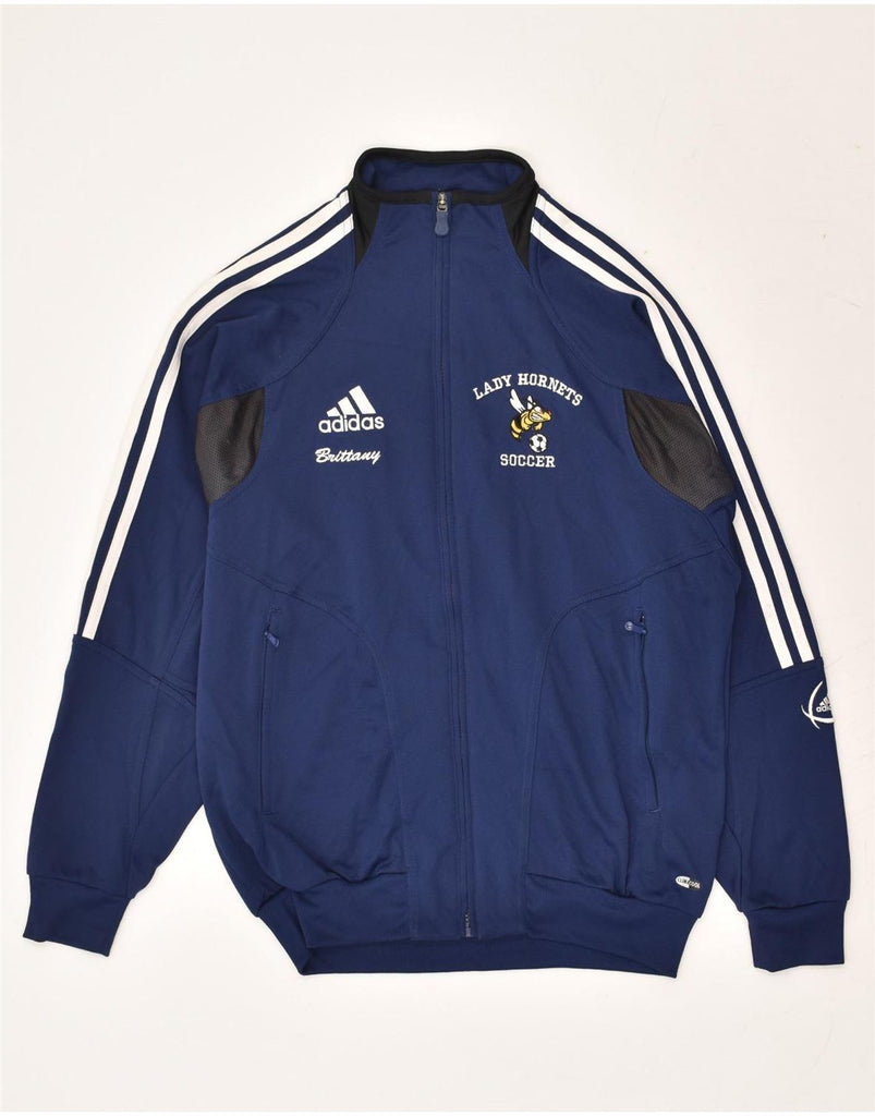 ADIDAS Girls Tracksuit Top Jacket 15-16 Years XL Navy Blue Polyester | Vintage Adidas | Thrift | Second-Hand Adidas | Used Clothing | Messina Hembry 