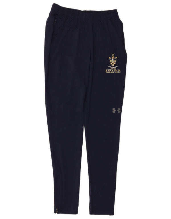 UNDER ARMOUR Mens Graphic Tracksuit Trousers Small  Navy Blue Polyester