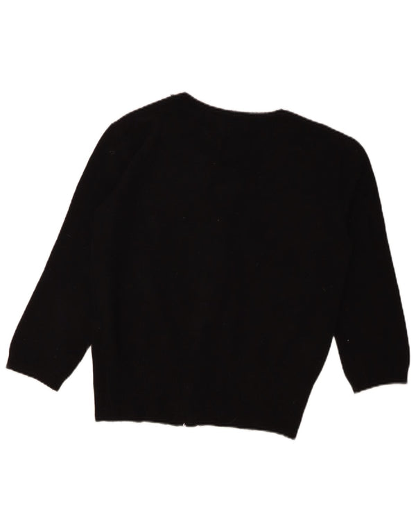 GUESS Womens Crop 3/4 Sleeve Cardigan Sweater UK 14 Large Black