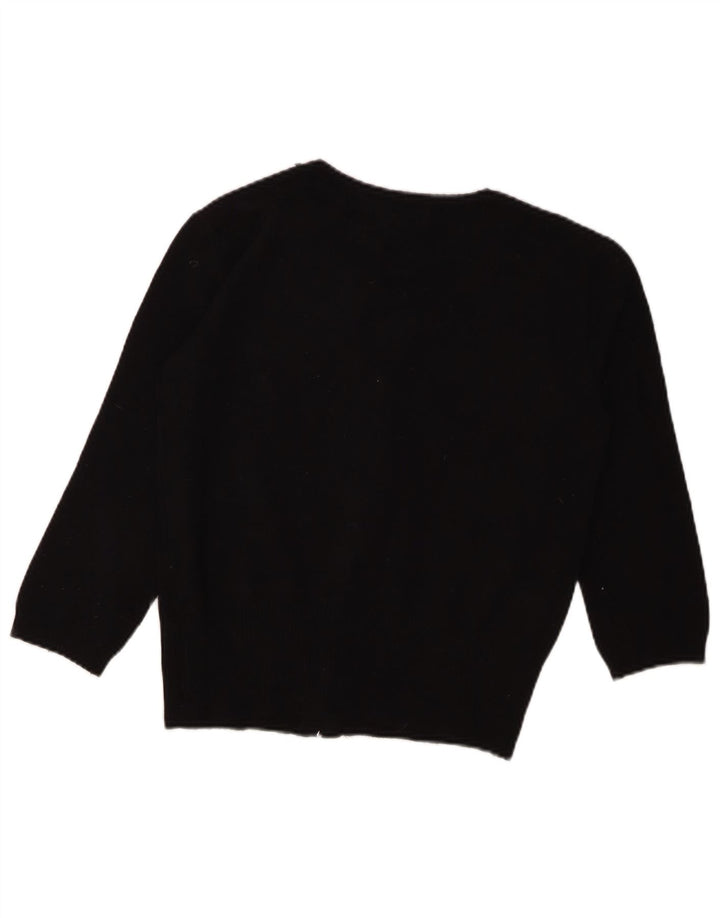 GUESS Womens Crop 3/4 Sleeve Cardigan Sweater UK 14 Large Black