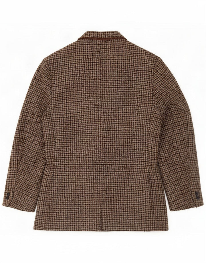 St Michael Mens 2 Button Blazer Jacket UK 40 Large Brown Houndstooth Wool
