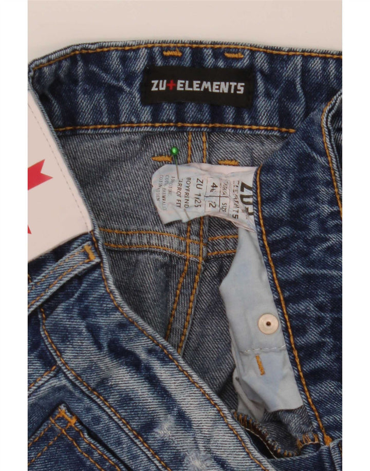 Zu Elements Mens Distressed Carrot Slim Jeans W32 L28 Blue Cotton