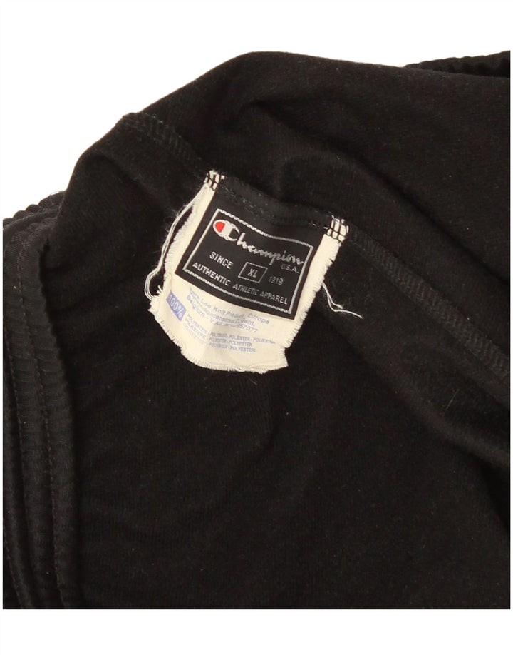 Champion Mens Graphic Tracksuit Trousers XL  Black Polyester