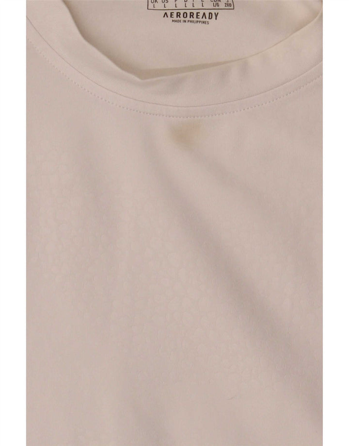 Adidas Mens Aeroready T-Shirt Top Large White Polyester