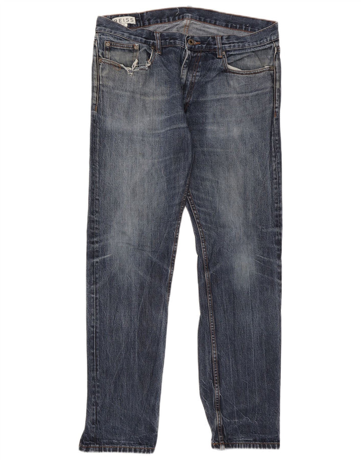 Reiss Mens Straight Jeans W36 L31 Blue Cotton