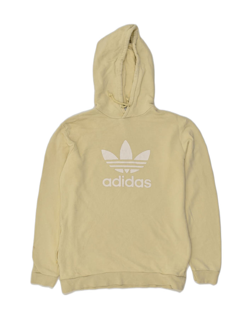 ADIDAS Mens Graphic Hoodie Jumper UK 10 Small Beige Cotton | Vintage Adidas | Thrift | Second-Hand Adidas | Used Clothing | Messina Hembry 