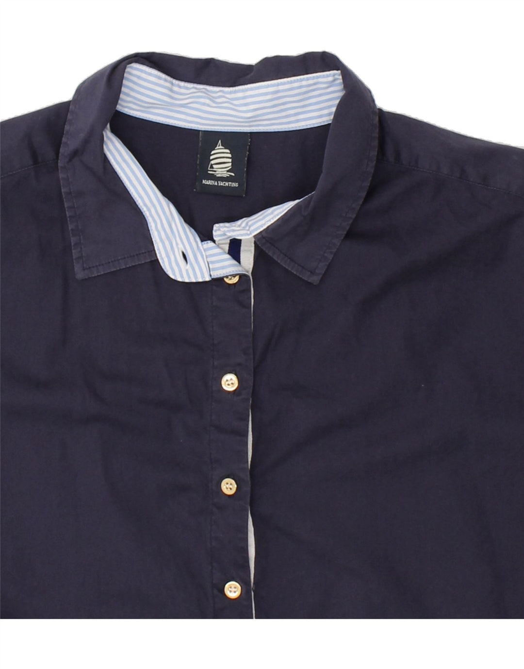 MARINA YACHTING Womens 3/4 Sleeve Pullover Shirt UK 20 2XL Navy Blue Vintage Marina Yachting and Second-Hand Marina Yachting from Messina Hembry 
