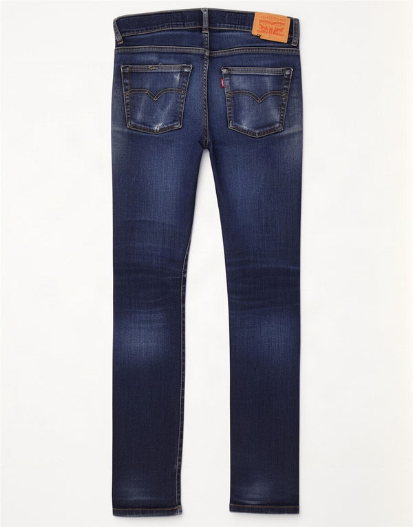 Levi's Boys 510 Skinny Jeans 13-14 Years W28 L29 Navy Blue Cotton