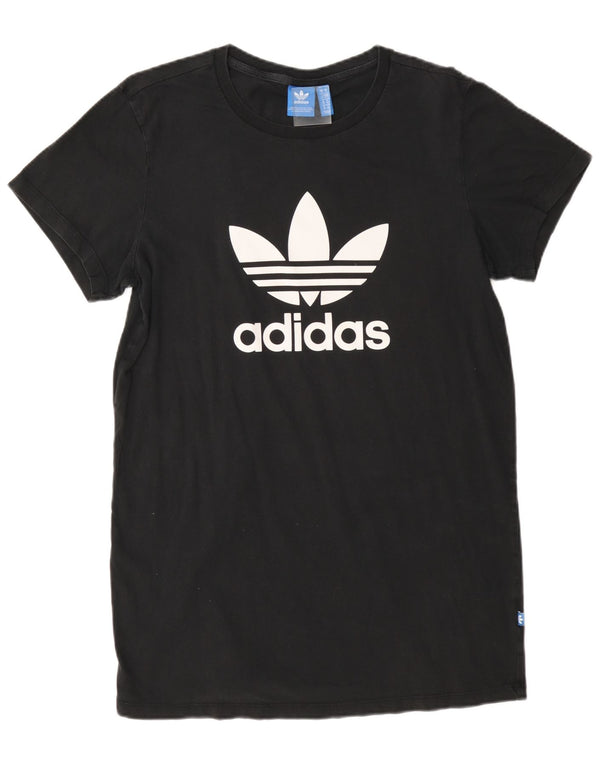 Adidas Womens Oversized Graphic T-Shirt Top UK 10 Small Black