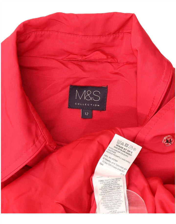 Marks & Spencer Womens Trench Coat UK 12 Medium Pink Polyester