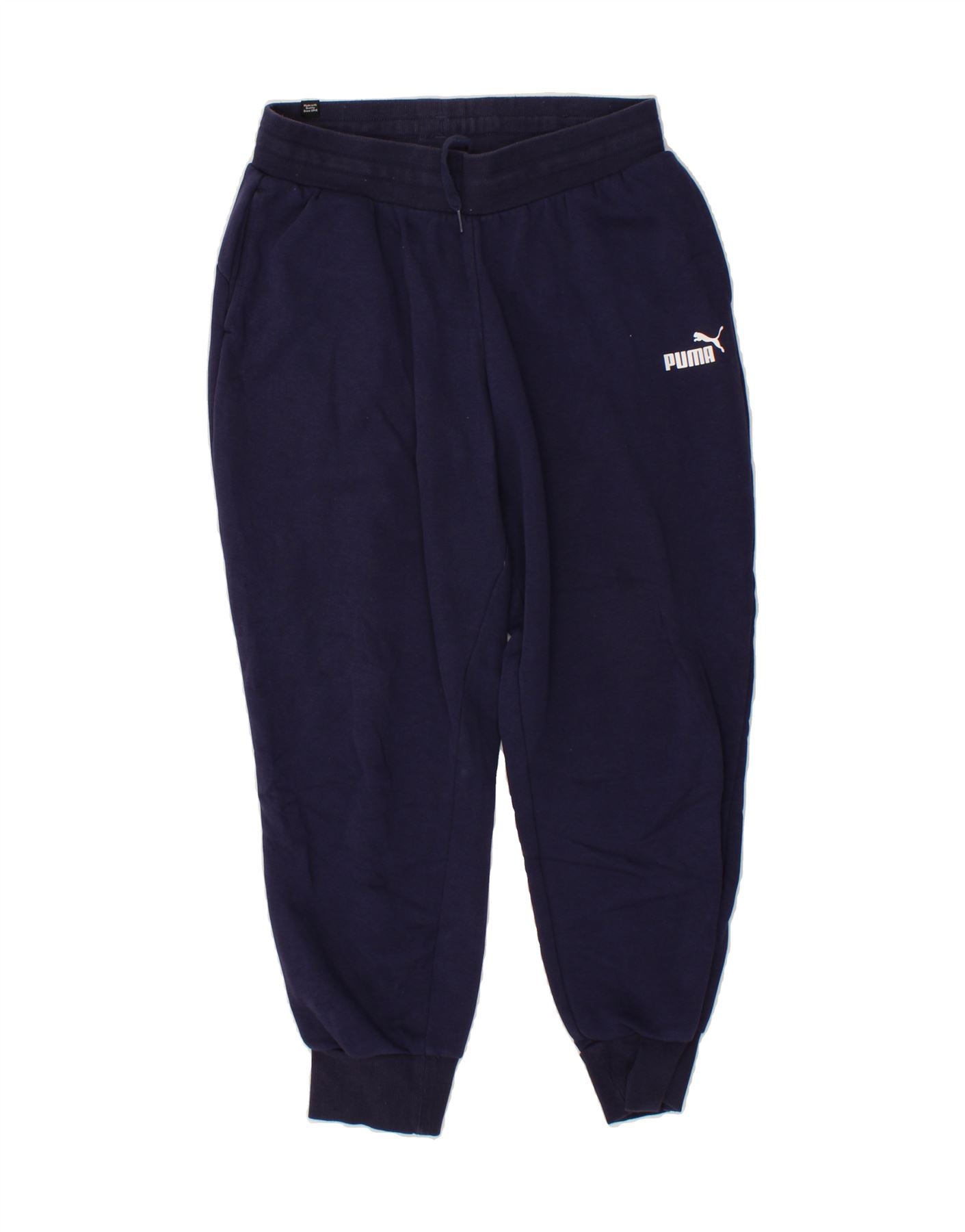 PUMA Mens Tracksuit Trousers Joggers Medium Navy Blue Cotton