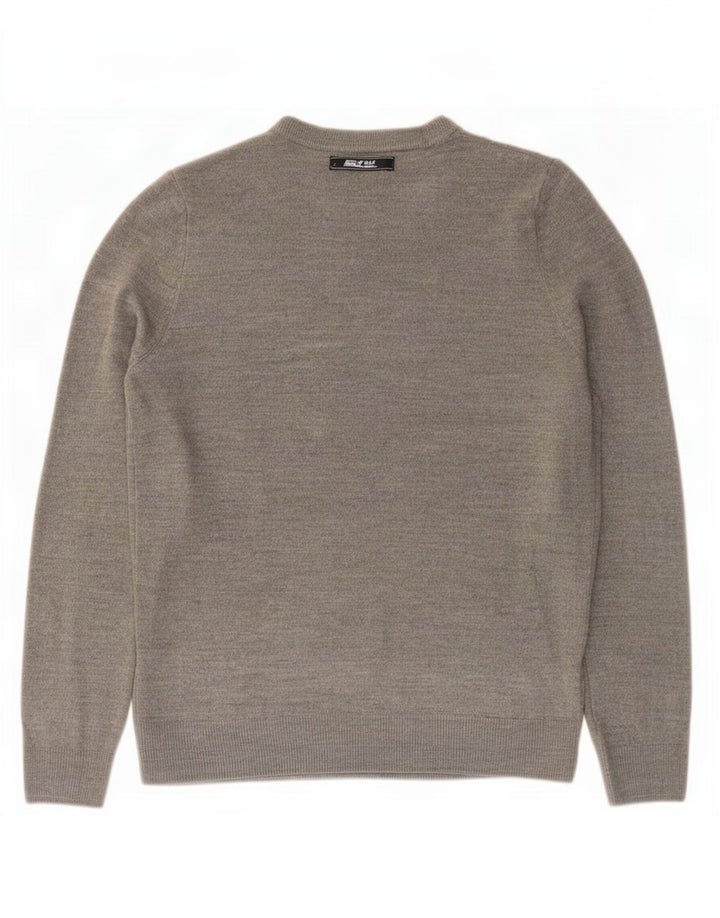 Marks & Spencer Mens Crew Neck Jumper Sweater Medium Grey Acrylic