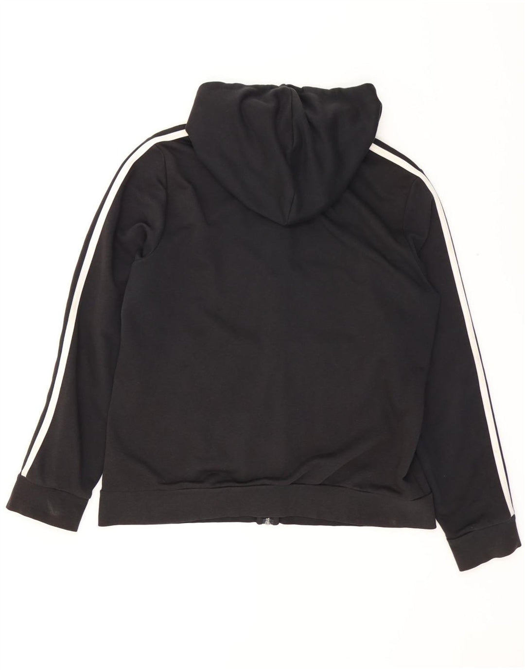 ADIDAS Womens Zip Hoodie Sweater UK 20/22 XL Black Cotton