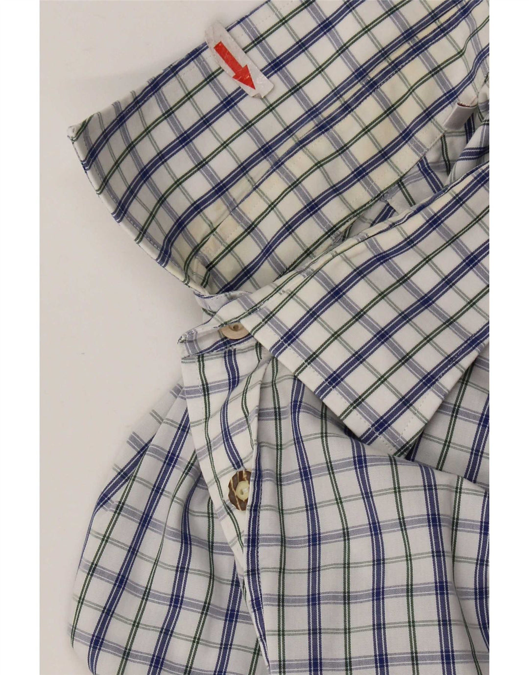Gloriette Mens Shirt Size 43 Large White Check Cotton
